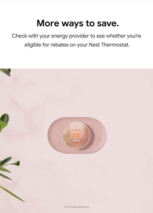 Google Nest Thermostat - Smart Thermostat for Home - Programmable Wifi Thermostat - Snow