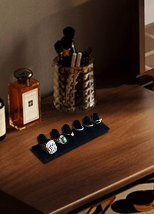 Black Velvet Ring Display, Ring Holder Display for Jewelry Stand, Ring Displays for Selling, Jewelry Display Stand and Ring Organizer for Ring Storage, 2 Pcs