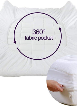 EASELAND Queen Size Mattress Pad Pillow Top Mattress Cover Quilted Fitted Mattress Protector Cotton Top Stretches up 8 21 inch Deep Pocket Cooling Mattress Topper (60x80 inch, White)