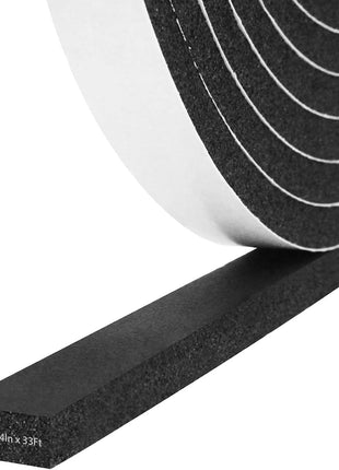 Storystore Foam Insulation Tape Self Adhesive, 1/2In x 1/4In x 33Ft Weather Stripping for Doors and Windows, Sound Proof Soundproofing Door Seal, Weatherstrip, Air Conditioning Seal Strip