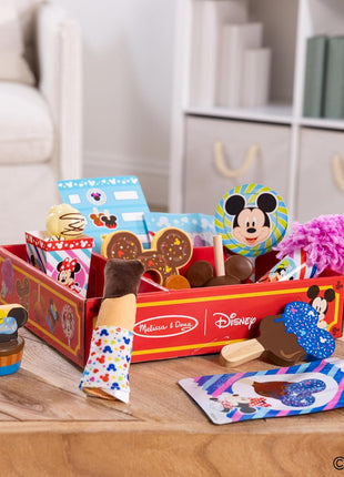 Melissa & Doug Disney Snacks & Popcorn Wooden Play Food Set – 24 Pieces | Mickey Mouse, Minnie, Wooden Toy for Boys and for Girls 3+ - FSC Certified