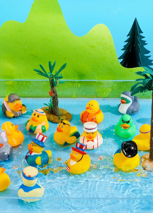JOYIN 30 Pcs Rubber Ducks, Random Assortment Ducks Bulk with Mesh Carry Bag, Mini Rubber Duckies for Baby Bath Toys, Kids Toddler Summer Pool Toys Birthday Gifts Party Favors