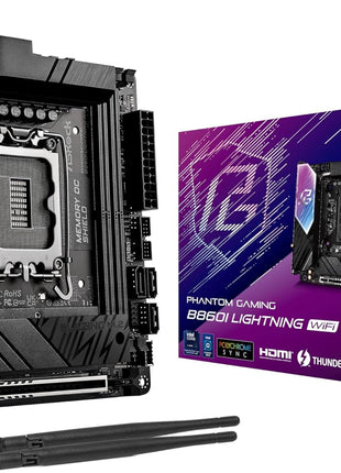 ASRock Phantom Gaming B860I Lightning WiFi 6E Intel Core Ultra B860 LGA1851 DDR5 9333 MHz 128GB M.2 Mini ITX Motherboard Thunderbolt SATA3 6.0 Gb/s PCIe 5.0