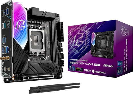 ASRock Phantom Gaming B860I Lightning WiFi 6E Intel Core Ultra B860 LGA1851 DDR5 9333 MHz 128GB M.2 Mini ITX Motherboard Thunderbolt SATA3 6.0 Gb/s PCIe 5.0