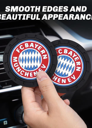 Cup Holder Insert Coaster for Bayern Munich UEFA UCL Fans,Anti Slip Car Cup Coaster Interior Accessories
