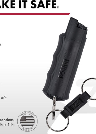 Sabre Pepper Spray - Quick Release Keychain for Easy Carry & Fast Access, Max Police Strength Self Defense OC Spray with UV Dye, 10 Sec. Spray Time, Finger Grip - Faster Aim, 0.54 fl oz,Secure Safety