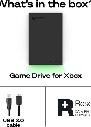 Seagate 2TB Game Drive for Xbox | USB 3.0 (STKX2000400) | Officially Licensed HDD for Xbox. Archive Series X|S games. Play Xbox One games directly. Xbox Game Pass. Warranty + Rescue