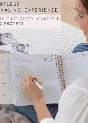 Baby Memory Book for Boy or Girl - First 5 Year Keepsake Album from Pregnancy to Age Five - Baby Book to Record Baby's Milestones and Photos - 1st Gender Neutral Photo Books for Newborn Babies