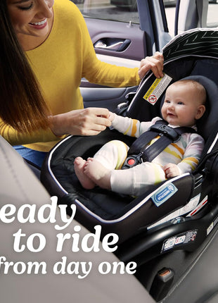 Graco® SnugRide Lite LX Infant Car Seat, Lightweight Rear-Facing Seat for Babies 4–30 lb, 4-Position Adjustable Base, Latch Installation & ProtectPlus Engineered, Studio