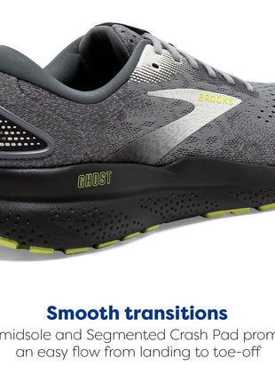 Brooks Men’s Ghost 16 Neutral Running Shoe - Primer/Grey/Lime - 10.5 Medium