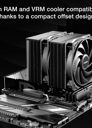 be quiet! Pure Rock Pro 3 Silver CPU Air Cooler | 6 High Performance 6mm Heat Pipes with HDT Technology | 120mm Quiet PWM Fan | AMD:AM4 AM5/Intel LGA 1700/1150/1151/1200 | Silver | BK041