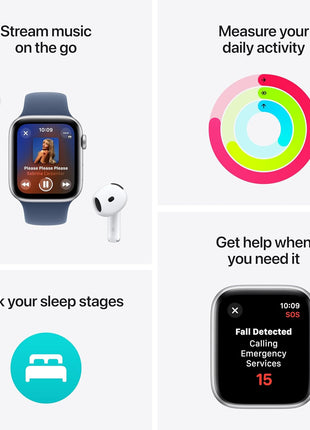 Apple Watch SE (2nd Gen) [GPS 40mm] Smartwatch with Starlight Aluminum Case with Starlight Sport Band S/M. Fitness and Sleep Trackers, Crash Detection, Heart Rate Monitor, Retina Display