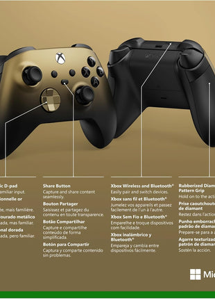 Xbox Wireless Controller Gold Shadow Special Edition for Xbox Series X|S, Xbox One, and Windows Devices