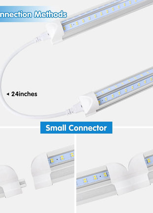 Led Shop Lights,Led Shop Lights 4FT 50W 6500K 7000LM Clear White,Shop Light 4FT 110V Linkable Integrated V-Shape for Shop Garage,Warehouse,Workbench and Workshop Commercial Bay Lighting(4-Pack)