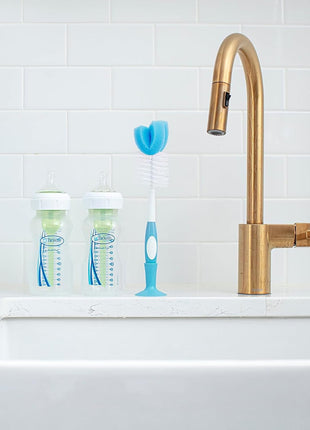 Dr. Brown's Baby Bottle Cleaning Brush with Sponge and Scrubber - Blue - 3-Pack