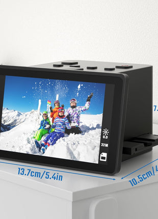Digital Film & Slide Scanner with 5 Inch LCD Screen, Converts Color & B&W 135/110/126 KPK Negatives & Slides and Super 8 Slides into 22MP JPEG Photos