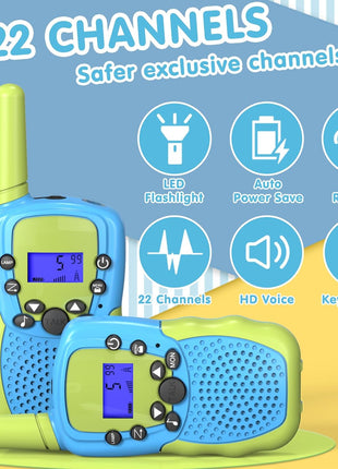 Selieve Toys for 3-12 Year Old Boys Girls, Easter Basket Stuffers, Walkie Talkies for Kids 22 Channels 2 Way Radio Toy with Backlit LCD Flashlight, 3 Miles Range for Outside, Camping, Hiking