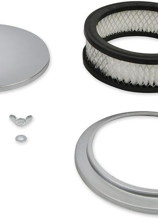 Mr. Gasket 1486 Air Cleaner - 6-1/2 Inch Diameter, 2 Inch Tall - Chrome