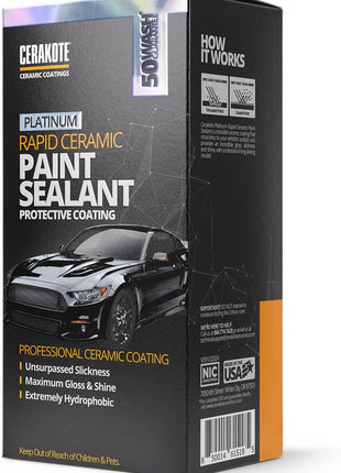CERAKOTE® Rapid Ceramic Paint Sealant Spray - Ceramic Coating for Cars | 14oz - Ceramic paint sealant, 50+ wash rating. Hydrophobic, high-gloss spray-on protection for car paint.