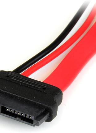 6in Slimline SATA to SATA Adapter with Power - F/M