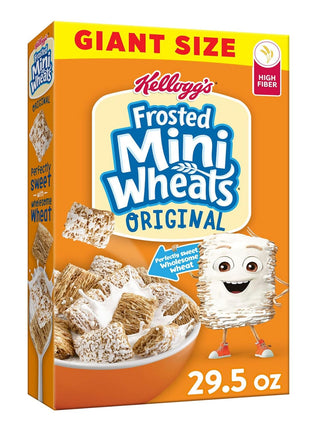 Kellogg's Frosted Mini-Wheats Original Giant Size Breakfast Cereal 29.5 oz | High Fiber, 48g Whole Grain
