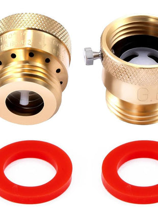 2 Pack Brass 3/4" Inch GHT Hose Bibb Backflow Preventer Vacuum Breaker | Connector