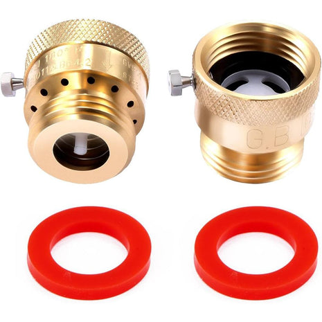 2 Pack Brass 3/4" Inch GHT Hose Bibb Backflow Preventer Vacuum Breaker | Connector