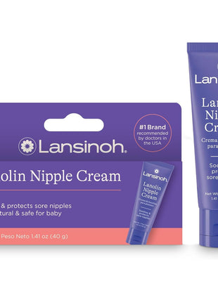 Lansinoh Lanolin Nipple Cream Safe for Breastfeeding Baby, 100% Natural Nipple Butter, Breastfeeding Essentials for Postpartum Moms, 1.41 Ounces