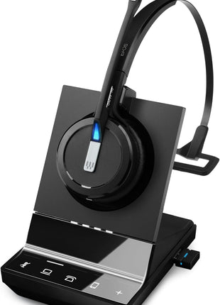 Sennheiser SDW 5016 (507016) Single-Sided Wireless DECT Headset for Desk Phone Softphone/PC& Mobile Phone Connection Dual Microphone Ultra Noise-Canceling, Black, 3 inches