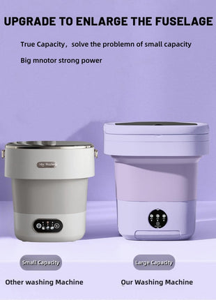 Portable Washing Machine, Mini Washer,16L Upgraded Large Capacity Foldable Washer.Deep Cleaning of Underwear, Baby Clothes and Other Small Clothes.Suitable for Apartments, Dormitories, Hotels.(Purple)