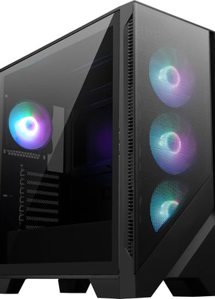MSI MAG Forge 321R Airflow - Premium Mid-Tower Gaming PC Case - Tempered Glass Side Panel - ARGB 120mm Fans - Liquid Cooling Support up to 360mm Radiator - Vented Front Panel