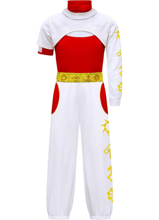Iowillar Zombie Girls Costume Kids Character Halloween Cosplay Cheerleader Mesh Top Pant Hooded Coat 3PCS Uniform Outfits