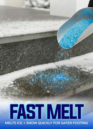Snow Joe Crystal Blue Snow & Ice Melter, Heat-Generating Crystals, 50 Lb Bag - Fast-Acting Commercial Deicer and Remover for Concrete, Driveway, Sidewalk, and Outdoor Spaces