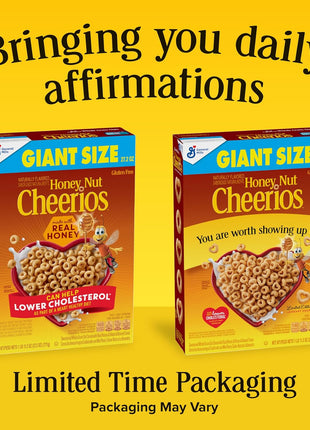 Honey Nut Cheerios, Heart Healthy Gluten Free Breakfast Cereal with Whole Grain Oats, Giant Size, 27.2 oz