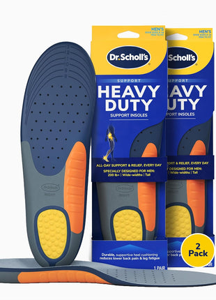 Dr. Scholl's Heavy Duty Support Insole Orthotics, Big & Tall, 200lbs+, Wide Feet, Shock Absorbing, Arch Support, Distributes Pressure, Trim to Fit Inserts, Work Boots & Shoes, Men Size 8-14, 1 Pair