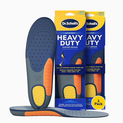 Dr. Scholl's Heavy Duty Support Insole Orthotics, Big & Tall, 200lbs+, Wide Feet, Shock Absorbing, Arch Support, Distributes Pressure, Trim to Fit Inserts, Work Boots & Shoes, Men Size 8-14, 1 Pair