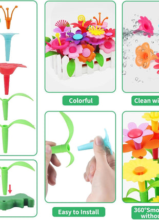 Birthday Toys Gifts for 3 4 5 6 Years Old Boys Girls,Upgrade DIY Flower Garden Building Toy,STEM Educational Kids Toys Preschool Kindergarten Arts and Crafts Toy