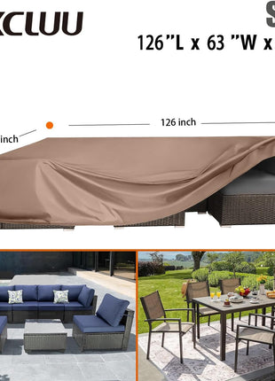 Patio Furniture Set Cover Outdoor Sectional Sofa Set Covers Outdoor Table and Chair Set Covers Water Resistant Large 315cm L x 160 cm W x 74 cm H