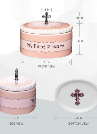 Cascade Goods - Girls My First Pink Rosary & Keepsake Box, Catholic Baptism Gifts for Baby Girl or Dedication Baptism Gifts for Girl or Kids