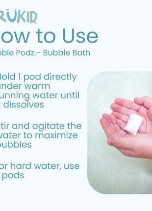 TruKid Bubble Podz Bubble Bath for Kids, Toddlers, & Babies, Tear Free Gentle & Refreshing Bath Bomb for Sensitive Skin with Natural Moisturizers, Non-Toxic, pH Balanced, Lavender Scent (24 Podz)