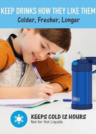 THERMOS FUNTAINER Water Bottle with Straw, 12oz, Blue