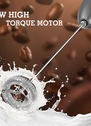 SIMPLETaste Milk Frother Handheld Battery Operated Electric Foam Maker, Drink Mixer with Stainless Steel Whisk and Stand for Cappuccino, Bulletproof Coffee, Latte
