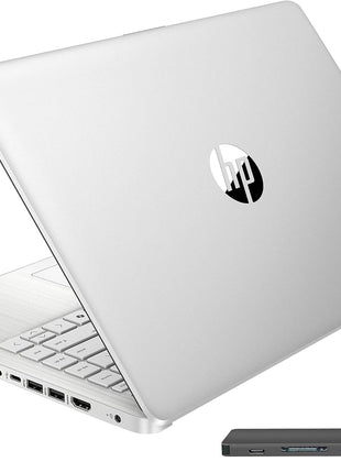 HP Stream 14 inch HD BrightView Laptop, Intel Celeron N4120, 16GB RAM, 416GB Storage (128GB eMMC + 288GB Docking Station Set), Intel UHD Graphics, 720p Camera, Wi-Fi, 1 Year Office 365, Win 11 S, Silver