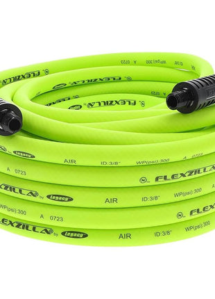 Flexzilla Air Compressor Hose, 3/8 in. x 50 ft., 1/4 in. MNPT Fittings, No-Kink, All Weather, Lightweight, Premium Hybrid Polymer, 300 PSI, ZillaGreen