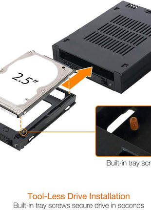 ICY DOCK 2 Bay 2.5 SAS/SATA HDD/SSD Mobile Rack for External 3.5" Bay | ExpressCage MB742SP-B