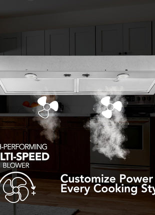 Broan Nu-Tone Broan-NuTone BBN1303SS Custom Built Insert with 2-Speed Exhaust Fan and Light, 300 Max Blower CFM, Stainless Steel, 30-Inch Range Hood Power Pack