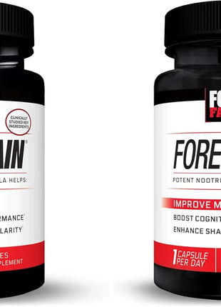 Forebrain Nootropic Brain Supplement to Improve Memory, Boost Focus, Increase Mental Energy, and Support Brain Health with Caffeine, Bacopa, and Huperzine A, Force Factor, 30 Capsules (Pack of 2)