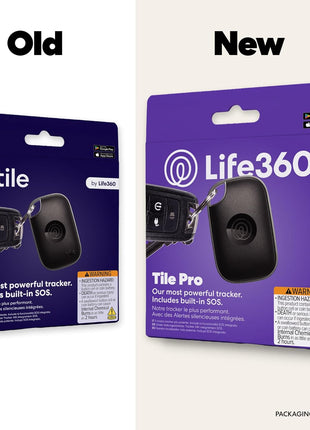 Life360 Tile Pro - Powerful Bluetooth Tracker, Key Finder and Item Locator for Keys, Bags and More. Both iOS and Android Compatible. Phone Finder. 1-Pack (Black)