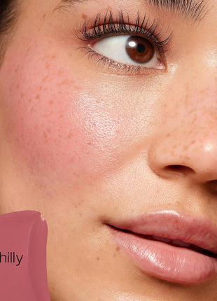 Saie Mini Glowy Super Gel Lightweight llluminator & Makeup Primer - Sunglow (0.5 oz) + Dew Blush - Lightweight Liquid Blush with a Blendable + Buildable Cream Finish - Chilly (.40 oz)