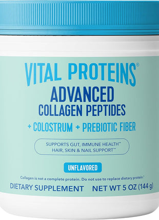 Vital Proteins Advanced Collagen + Colostrum + Prebiotic Fiber, 5oz | VERISOL® Collagen Peptides, Supports Gut & Immune Health, Hair Skin & Nails, Colostrum & Prebiotic Fiber, 16 Servings